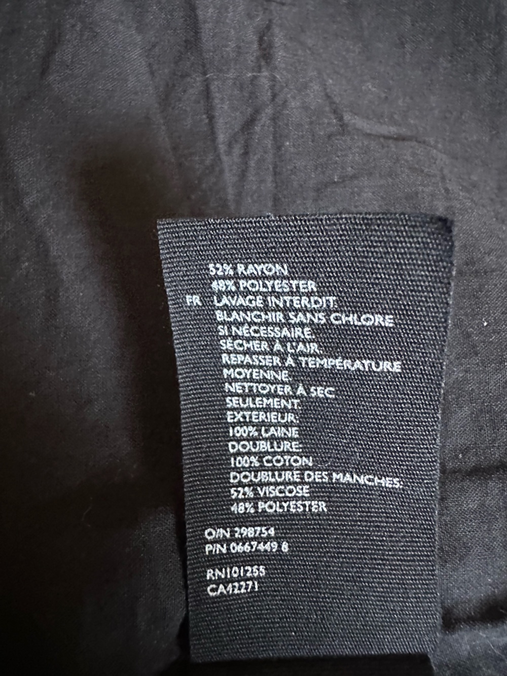COS Women’s Black 100% Wool Collarless A-Line Hidden Zip Front Coat- Size 2 - Picture 7 of 14